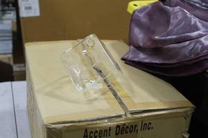 lot 103 image: Lot of (12) Accent Dcor Square Bud Vases (in box)