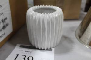 lot 139 image: Lot of (3) Accent Dcor Ribbed Vases (in box)