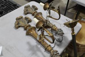 lot 178 image: Lot of (2) Decorative Indoor Wall-Mount Light Fixtures (matching pair)