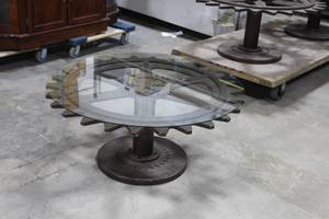 lot 62 image: Gear Coffee Table with Glass Top