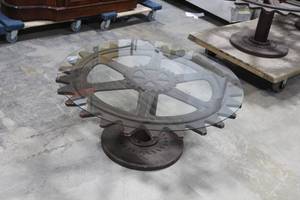 lot 60 image: Gear Coffee Table with Glass Top
