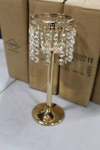lot 411 image: Lot of (7) Stem Candleholder with Gems (in box)