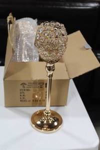 lot 491 image: Lot of (2) Stem Candleholder with Gems (in box)