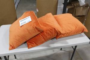 lot 498 image: Lot of (3) Velvet Throw Pillows