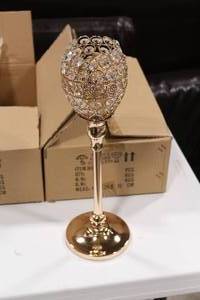 lot 502 image: Lot of (4) Stem Candleholder with Gems (in box)