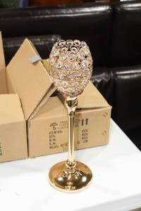 lot 505 image: Lot of (4) Stem Candleholder with Gems (in box)