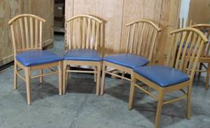 lot 13 image: Restaurant Chairs Lot of 4 Blue Chairs