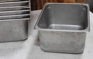 lot 146 image: Half Size Stainless Steel NSF Steam table Pans Lot Of 5 Pans