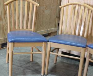 lot 25 image: Restaurant Chairs Lot of 4 Blue Chairs