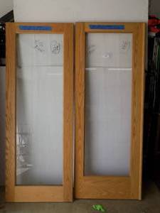 Oak Glass Doors 30x80