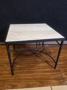 lot 17 image: Stunning Travertine Stone Accent Table