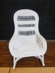 lot 31 image: Charming Antique Wicker Rocking Chair- Restored