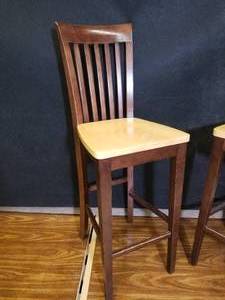 lot 58 image: Vibrant Solid Wood Counter Chairs