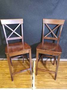 lot 57 image: Lovely Solid Wood Contemporary Counter Chairs