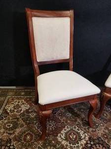 lot 56 image: Elegant Pair of Side Chairs- NEW UPHOLSTERY