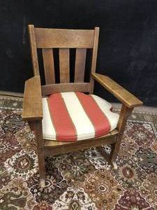 lot 12 image: Amazing Vintage Mission Rocking Armchair
