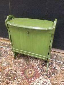 lot 88 image: Painted Green Accent Table with Hidden Storage