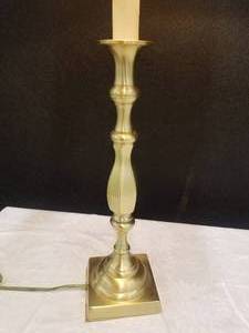 lot 155 image: Stylish Brass Candlestick Lamp by Baldwin