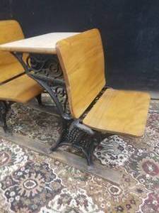lot 25 image: Enchanting Antique School Desk by O&S F Co.