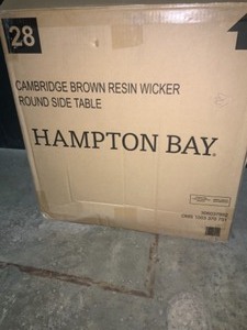 HAMPTON BAY Cambridge Brown Wicker Outdoor Side Table. See Pictures
