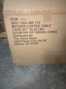 HAMPTON BAY Becker Dark Mocha Steel Outdoor Patio Coffee Table. See Pictures