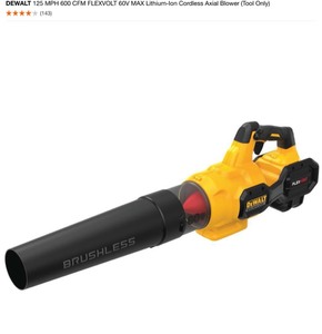 DEWALT 125 MPH 600 CFM FLEXVOLT 60V MAX Lithium-Ion Cordless Axial Blower (Tool Only). See Pictures