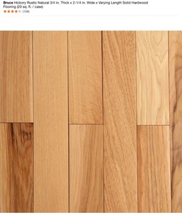 BRUCE Hickory Rustic Natural 34 in. Thick x 2-14 in. Wide x Varying Length Solid Hardwood Flooring (20 sq. ft.  case). See Pictures