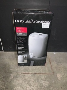 LG Electronics 6,000 BTU (DOE) 115-Volt Portable Air Conditioner with Dehumidifier Function and LCD Remote in White. See Pictures