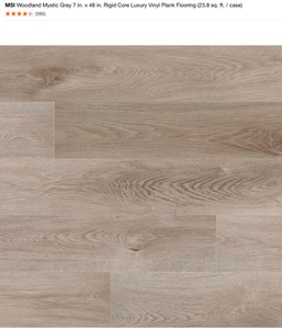 MSI Woodland Mystic Gray 7 in. x 48 in. Rigid Core Luxury Vinyl Plank Flooring (23.8 sq. ft.  case). See Pictures