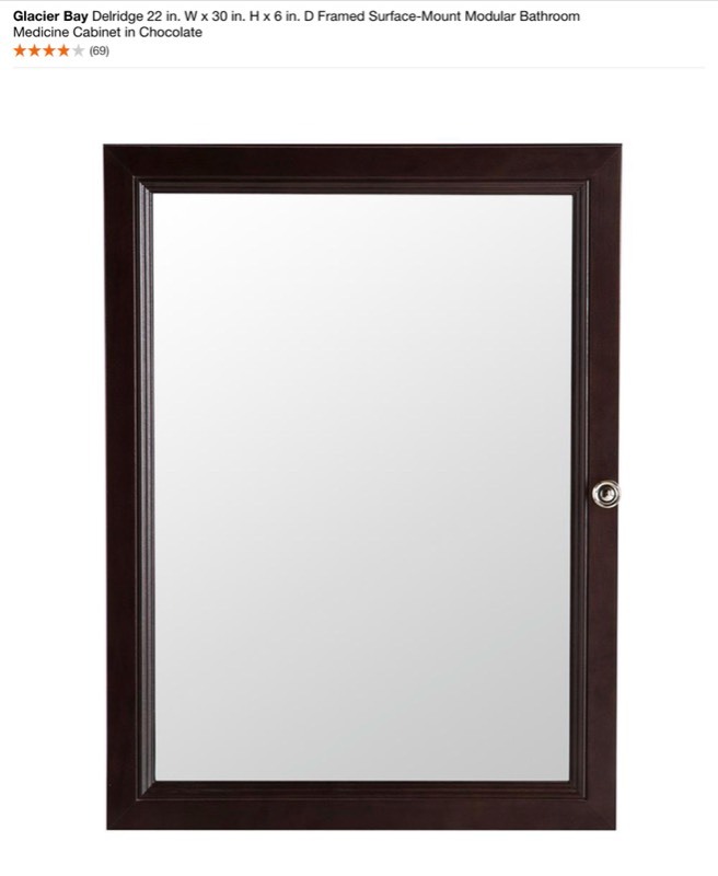 Delridge 22 in. W x 30 in. H x 6 in. D Framed Surface-Mount Modular Bathroom Medicine Cabinet in Chocolate