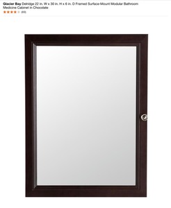 lot 13 image: GLACIER BAY Delridge 22 in. W x 30 in. H x 6 in. D Framed Surface-Mount Modular Bathroom Medicine Cabinet in Chocolate. See Pictures