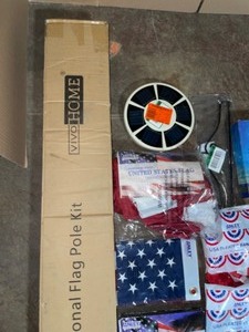 lot 23 image: Assorted Flags, Flag Poles & Accessories. Various Kinds & Conditions. See Pictures