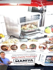 lot 47 image: ARIA All-in-1 Premium 30 QT. Stainless Steel Touchscreen Air Fryer Toaster Oven with Recipe Book. See Pictures