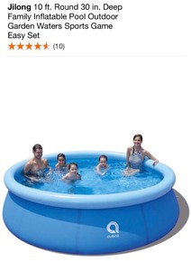 lot 52 image: Assorted Inflatable Outdoor Above Ground Swimming Pools & 40-Inch Rainbow Flying Saucer Swing. See Pictures