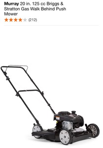 lot 62 image: MURRAY 20 in. 125 cc Briggs & Stratton Gas Walk Behind Push Mower. See Pictures