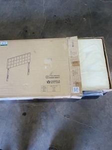 lot 71 image: EDGEMOD Guilia Square-Stitched Headboard, Queen Size in Ivory. See Pictures