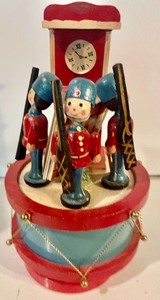 lot 269 image: Ornate Wooden Candle Holder and a Music Box