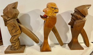 lot 294 image: 3 Carved Wood Nutcrackers