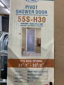 lot 1 image: PIVOT SHOWER DOOR-REVERSIBLE
