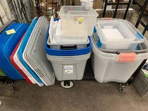 lot 15 image: ASSORTED PLASTIC TOTES
