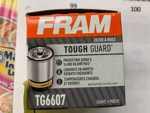 lot 97 image: FRAM TOUGH GUARD OIL FILTER #TG6607