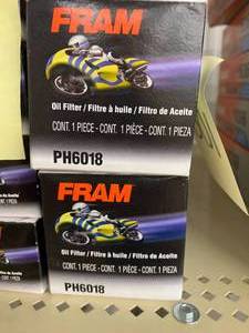 lot 106 image: FRAM MOTORCYCLE OIL FILTER #PH6018