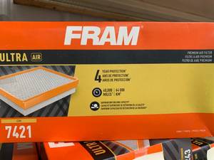 lot 114 image: FRAM ULTRA AIR FILTER #7421