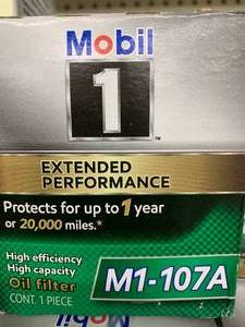 lot 124 image: MOBIL EXTENDED PERFORMANCE OIL FILTER #M1-107A