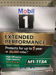 lot 126 image: MOBIL EXTENDED PERFORMANCE OIL FILTER #M1-303A