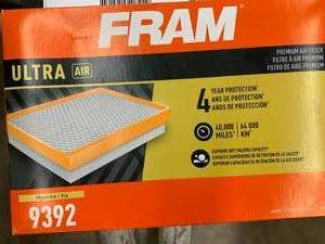 lot 159 image: FRAM ULTRA AIR FILTER #9392