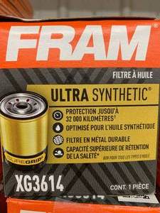 lot 168 image: FRAM ULTRA SYNTHETIC OIL FILTER #XG3614