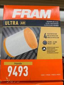 lot 176 image: FRAM ULTRA AIR FILTER #9493