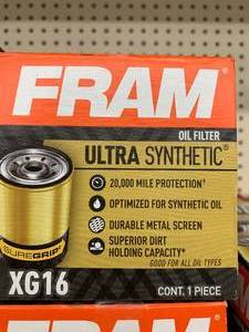 lot 193 image: FRAM ULTRA SYNTHETIC OIL FILTER #VG16