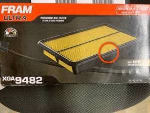 lot 213 image: FRAM ULTRA AIR FILTER #XGA9482